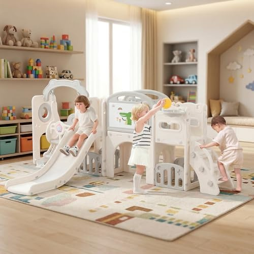Bebikim Toddler Playsets Slide for Backyard Indoor 12-in-1