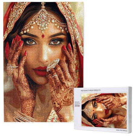 Woman Jigsaw Puzzles for Adults 5000, India Puzzles for Adults Wooden, Funny/Difficult/Impossible/Challenging Decompression Games, As a Birthday and Holiday Decor Gift for Women and Men M-1155