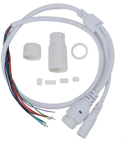 Oniissy CCTV-Netzwerkkabel mit RJ45- und DC-Buchse, Stromanschluss, 5,5 x 2,1 mm, für IP-Kamera, PCB-Modul, 70 cm, weiß, wetterfest, kompatibel mit Power Over Ethernet