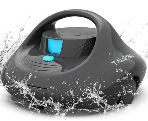 TALOSBO Pleco Se Robot para Piscina, 130 Mins de Limpieza Potente, Carga Rápida en 2,5 h, Motores de Doble Tracción, Ideal para Piscinas Elevadas con Fondo Plano de hasta 85 m²