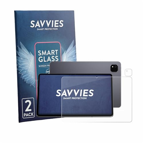 Savvies 2 Stück Panzer Schutz Glas für Alldocube iPlay 70 Pad Pro (Display+Kamera) Schutzfolie HD, Blasenfrei, Stoßfest, Displayschutz