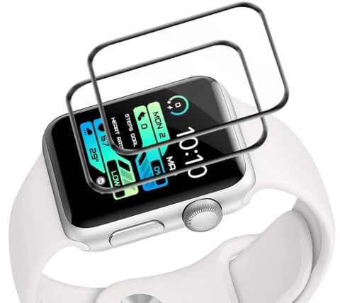 2 Stück Schutzfolie für Panzerglas für Apple Watch 4/5/6/se/se2/se3 (40mm), | Kratzfest, 3D Full Cover Displayfolie, Sensitive Touch, HD Blasenfrei Apple Watch 40mm Displayschutzfolie