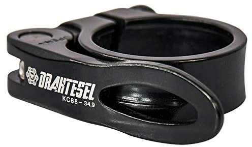 Drahtesel Fahrrad Schnellspanner, Sattelstütze, Sattel-klemme, Klemmring, Sattelstützenklemme (Schwarz, 31,8mm)