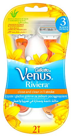Gillette Venus Riviera Rasierer für Frauen Pack 2 Pcs (Touch of Aloe)