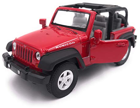 H-Customs Jeep Wrangler Rubicon Modellauto Auto Lizenzprodukt 1:34-1:39 rot offen