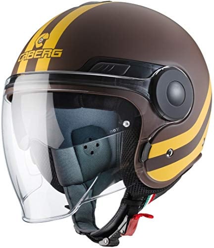 Caberg Herren Uptown Chrono Motorradhelm, Matt Brown/Gelb, XS