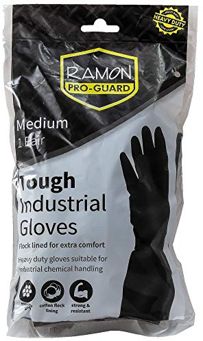 Ramon Pro-Guard Heavy Duty Rubber Gloves Medium - 1x10