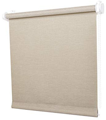 Ventanara® Rollo ohne Bohren tageslicht Seitenzugrollo Klemmfix Fensterrollo Struktur Beige 70 x 150 cm