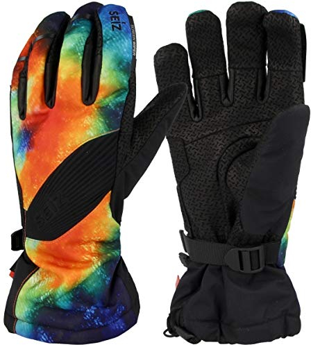 Seiz Erwachsene Rainbow Handschuhe, Schwarz/Bunt, 10.5