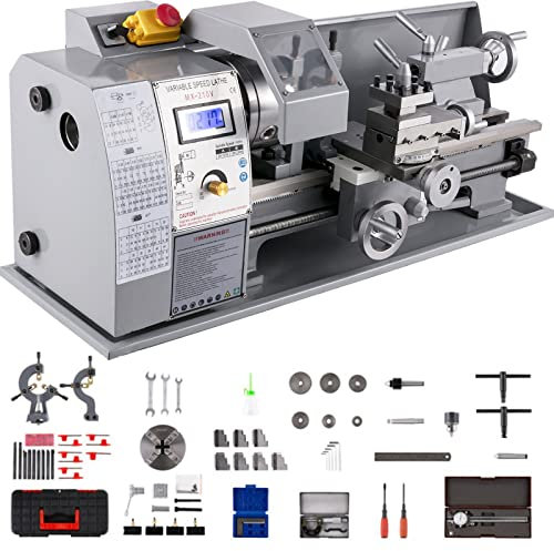 VEVOR Mini Torno Metal Motorizado Preciso 50-2500 RPM Mini Torno Metal 750W