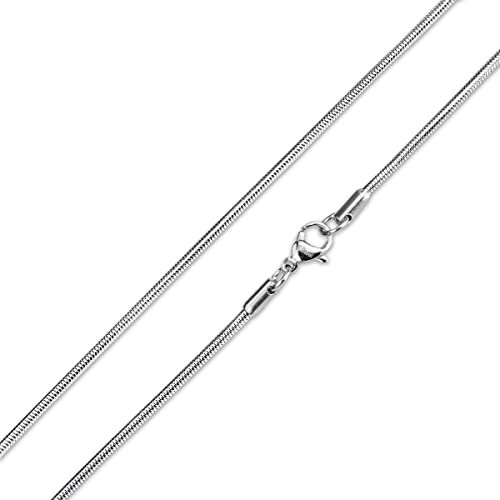 König Design Schlangenkette 4 mm Herren Damen Edelstahlkette Halskette silber 40 cm lang