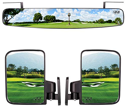 10L0L9.99World Mall Golfwagen, breiter Rückspiegel, konvex, 41,9 cm, extra breit, 180 Grad Panorama- und Universal, faltbar, für Club-Auto, EZ-Go, Yamaha und andere