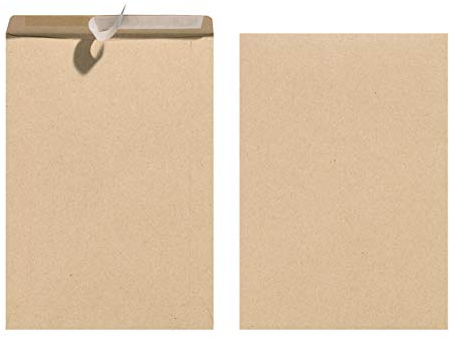 Herlitz Versandtasche C5 90 g Haftklebend, Recyclingpapier, blauer Engel, eingeschweißt (100 Stück, braun)