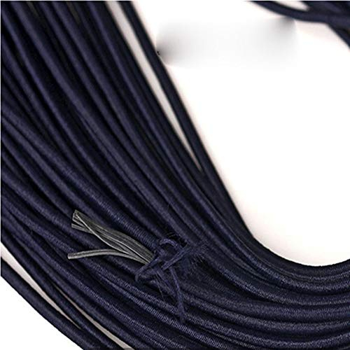 Egurs Cinta de goma redonda de color, cuerda elástica, 2 mm, 48 m / rollo, azul marino