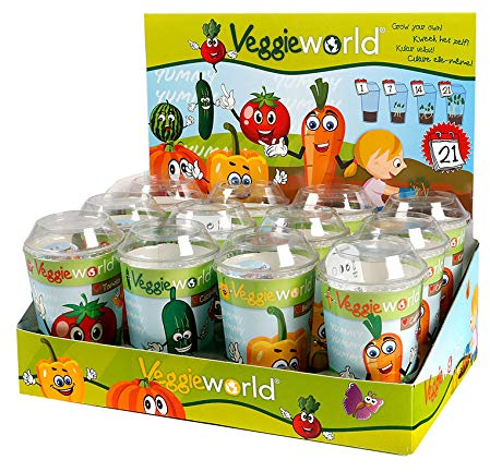 Veggieworld Bio Gemüse Samen Set - Großes Gemüse DYI Set - Gemüse Saatgut für Gewächshaus, Garten, Hochbeet - Geschenk Garten - Gartengemüse Set - 3 x 4 verschiedene Gemüsesorten - Anzuchtset Geschenk