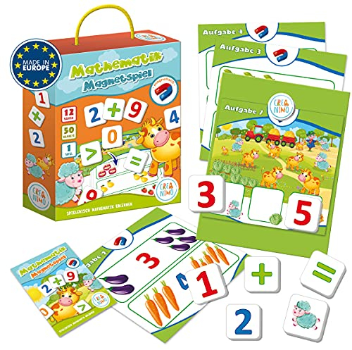 Mathematik Magnetspiel mit abwechslungsreichen Aufgaben I Rechnen lernen I Zahlen lernen I Mathe Spiel I Einmaleins lernen I Erstes Rechnen
