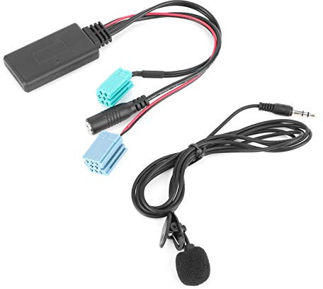 QITERSTAR Adaptador AUX para Coche, Adaptador de Audio Bluetooth, Almohadilla de Alto Rendimiento DC12V para Renault Clio/Espace/Megane