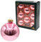 Dekohelden24 Lauschaer Christbaumschmuck - 8er Set Kugeln Uni glänzend rosa, 7 cm, mit goldenem Krönchen + 50 Schnellaufhänger dazu