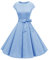 Dressystar DS1956 Kleid Audrey Hepburn, klassisch, Vintage, 50er und 60er Jahre Stil mit Ärmeln, Blau - Sky Blue, X-Large