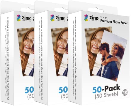 Zink 5,1 x 7,6 cm Sofortbildpapier (150 Stück), kompatibel mit Polaroid Snap, Snap Touch, Zip und Mint Kameras und Druckern