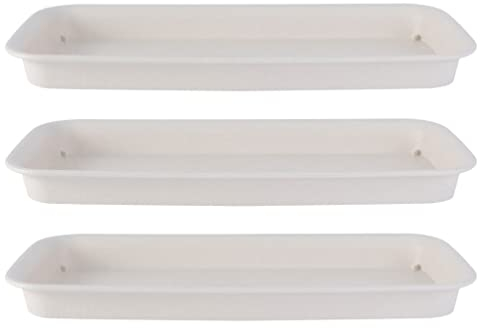 HEMOTON 3 Stücke Rechteckige Blumentopf Untersetzer Kunststoff Pflanzkübel Tropfschale Wasserdicht Für Balkon Garten Indoor Outdoor 9.45 X 3.35 X 0.98 Zoll
