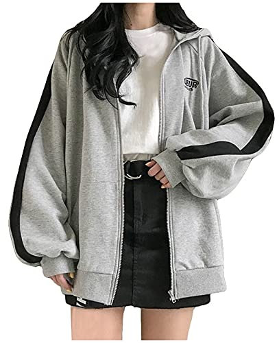 CCOOfhhc Sweatjacke Damen Mit Kapuze Sport Outwear Übergangsmantel Kapuzenpullover Lang Zipper Sweatjacke Langarm Mode Hoodie Jacke Kapuzenjacke Oversize Übergangsjacke Steppjacke