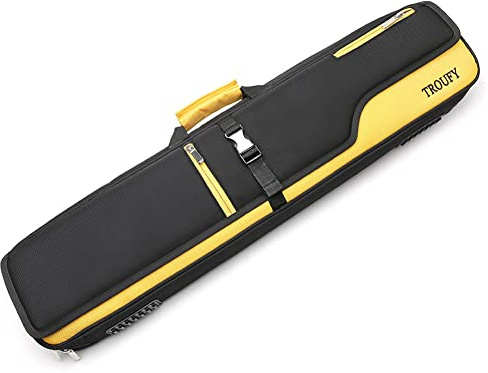 TROUFY Pool Cue Case Rucksack, 4 x 4, Gelb, für 4 Billarddübel, Schwarz