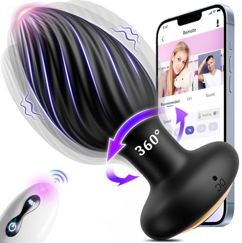 Analvibratoren für Mann Analplug# für Männer, Prostata Stimulation Männer Analplug Sex Spielzeug für die Männer mit 7 Rotation 7 Vibration, Anal Plug Sex Spielzeug für Paare Buttplug Sexspielzeug