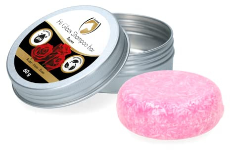 Excellent Hi Gloss Shampoo bar Rosen - Shampoo bar mit starker Reinigungs- und Pflegekraft - Für Pferde geeignet - 60 Gramm