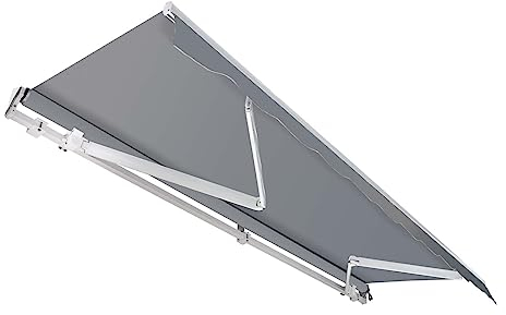 Toboli Toldo articulado 3,5x3 m Antracita toldo Sol Montaje a Pared toldo de balcón protección UV