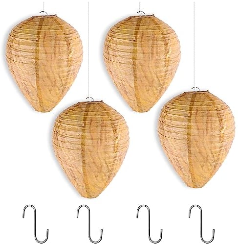 PAYFULLY Wespennest Attrappe, 4 Stück Wespennest wasserdichte Künstliche Dunkle Farbe, Künstliches Wespennest gegen den Neubau von Wespennestern für Vertreibe Wespen vor