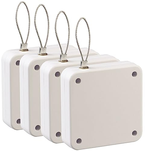 AGT Sensortürschließer: 4er-Set automat. Türschließer mit Tunnelzug, 1.200 g Zugkraft, weiß (Türschließer-Satz, Innentürschliesser, Toilette)