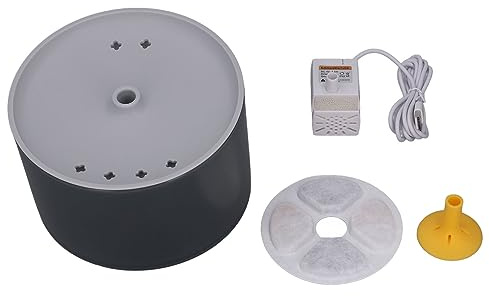 Fontana d'acqua per Animali Domestici Fontana d'acqua Automatica Filtro Profondo Fontana per Cani da Giardino Circolante Grigia di Grande capacità