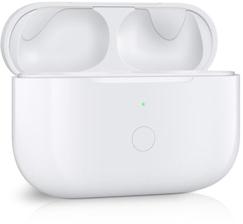 Bambooleaf Wireless Charging Case Replacement Compatible with AirPods Pro, Charger Case with Bluetooth Pairing Sync Button, White