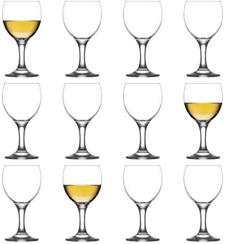 LAV 12x 170ml Misket Weißweingläser - Klein Spülmaschinenfest Glas Hochzeit Weihnachten Geburtstag Party Trinken Glaswaren Kelch Geschenkset