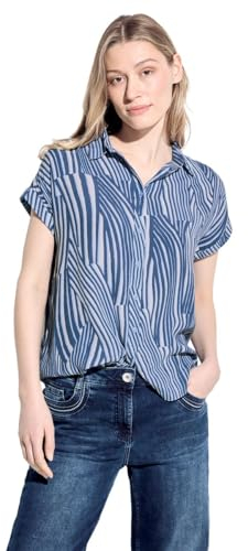 CECIL Damen B344678 Gestreifte Bluse, Soft Light Blue, L