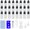 Dondeen 24 Stück Tropfflasche 20ml,Plastikflaschen Reiseflasche Quetschflaschen LiquidFlaschen,Trichter Messbecher Etiketten Transfer Pipette Spritzen für Liquids(20ml)