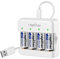 Rapthor CR123A Battery for Arlo 750mAh 3.7V Rechargeable 4 Batteries and Charger for Arlo Camera Flashlights Microphone Smoke Detector Electric Shaver Alarm Clock Calculator