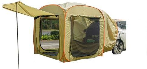 Meoky Automatisches Pop-up-Zelt, Autozelt, SUV-Campingzelt, Heckzelt geeignet für jedes Fahrzeugmodell unter 2M,Gelb