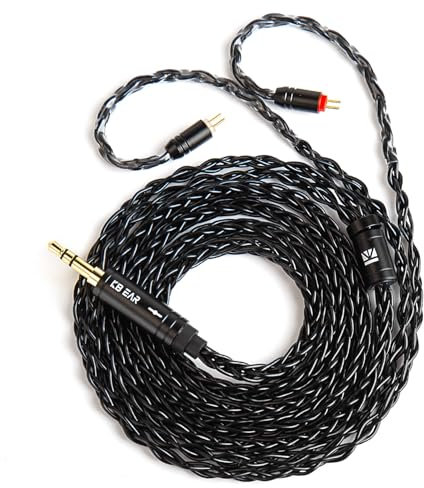 KBEAR ST12 2Pin IEM Cable, in Ear Monitor Replacement Earbuds Earphone Cable, 8 Core 4N OFC Silver-plated HiFi Headphone Wire Extension Cord for KZ ZST /AS10/ES4/ZS10/ZST-X CCA C10 (Dark, 2PIN 3.5MM)