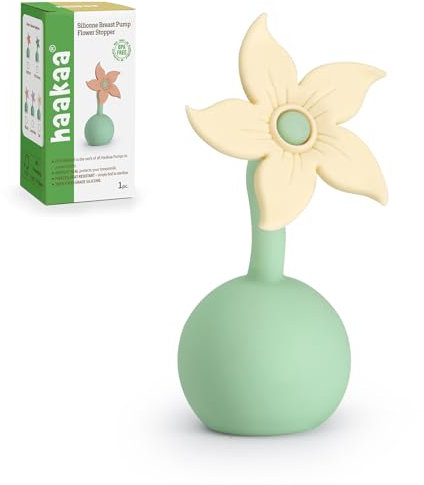 haakaa Manual Breast Pump Flower Stopper (Oat) - Made of Premium Silicone, BPA Free, Compatible with All haakaa Breast Pumps