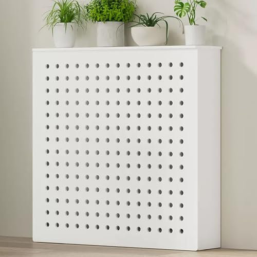 Snaweo Heizkörperverkleidung, MDF Heizungsverkleidung, Schrank Heizkörper, Weiße Heizkörperabdeckung, Radiator Cover mit Oberem Lagerregal, for Zuhause und Büro(L60xW20xH70cm)
