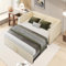 PRTECY Schlafsofa, Couch, Bett, gepolstert, umwandelbar, Klappschlafsofa mit Lattenrost, ausziehbares ausziehbares Schlafsofa für Wohnzimmer, Wohnung (ohne Matratze) (Beige)