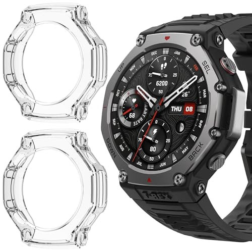 Blueshaweu Funda protectora compatible para Amazfit T-Rex 3 Outdoor Smartwatch 48 mm, carcasa integral ultra fina de TPU, funda protectora compatible con reloj inteligente Amazfit T-Rex 3