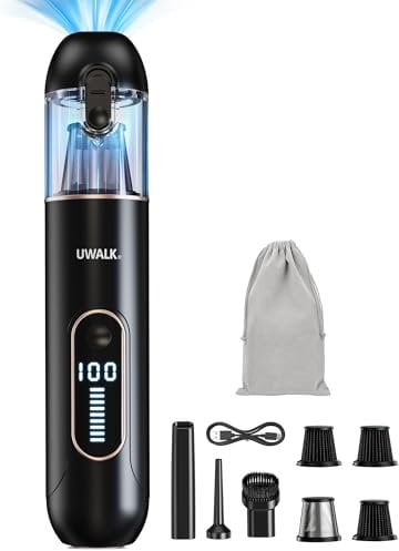 Aspirador de Mano Aspiradora Coche Potente: 19000PA Aspiradoras Portatil 7500mAh - Sin Cable Recargable USB Mini Aspiradores con 3 Filtro - Inalámbrica Aspiradora para Mascotas Pelo Hogar Colchones