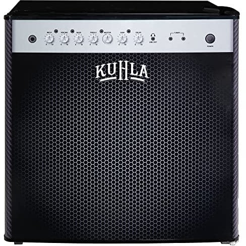 Kuhla Table Top Mini Fridge with Ice Box 45 Litre Adjustable Thermostat, Door Racks & Removable Shelf, Small Drinks Fridge Ideal Amp Speaker Black KTTF0E6B-1004