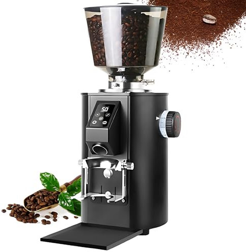 Large Capacity Electric Coffee Grinder, 350W Coffee Bean Grinder with 9 Grind Settings, 2800rpm, 450g Spice Grinder with LED Display & Timer, 64mm Stainless Steel Cutterhead black