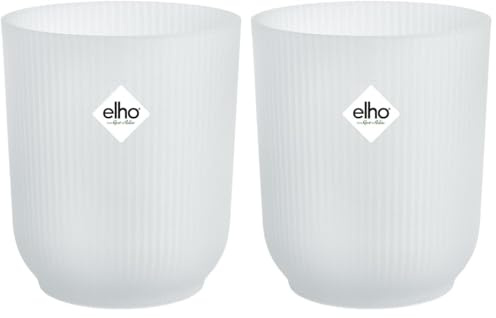 Elho Vibes Fold Orchid High 12,5cm - Orchid Pot Indoor - Pots de Fleurs Intérieur - Plastique 100% recyclé - Transparent/Transparent (Lot de 2)