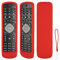 Silicone Remote Control Case Compatible with Philips UHD LED TV RM-L1225 Remote Control Protective Cover Shockproof with a Lanyard (Red)