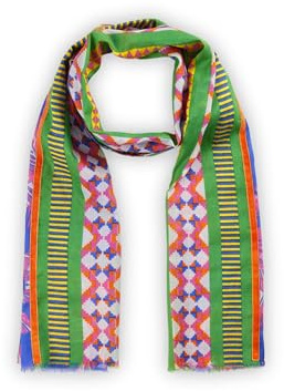 CODELLO Damen Schmaler Halstuch Schal aus Organic Cotton im Mustermix
